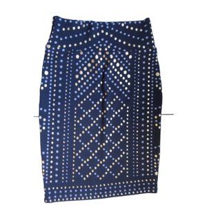 Lularoe Cassie Black with Gold and Silver Pattern Size Small